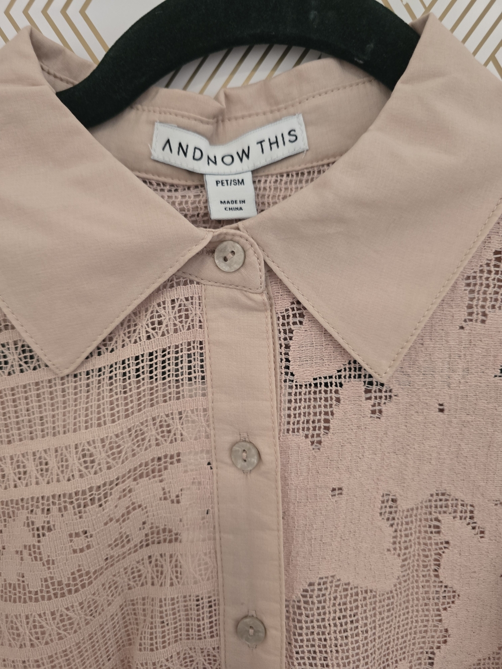 And Now This Women's Button-Front Lace Camp Shirt - Picture 6 of 10